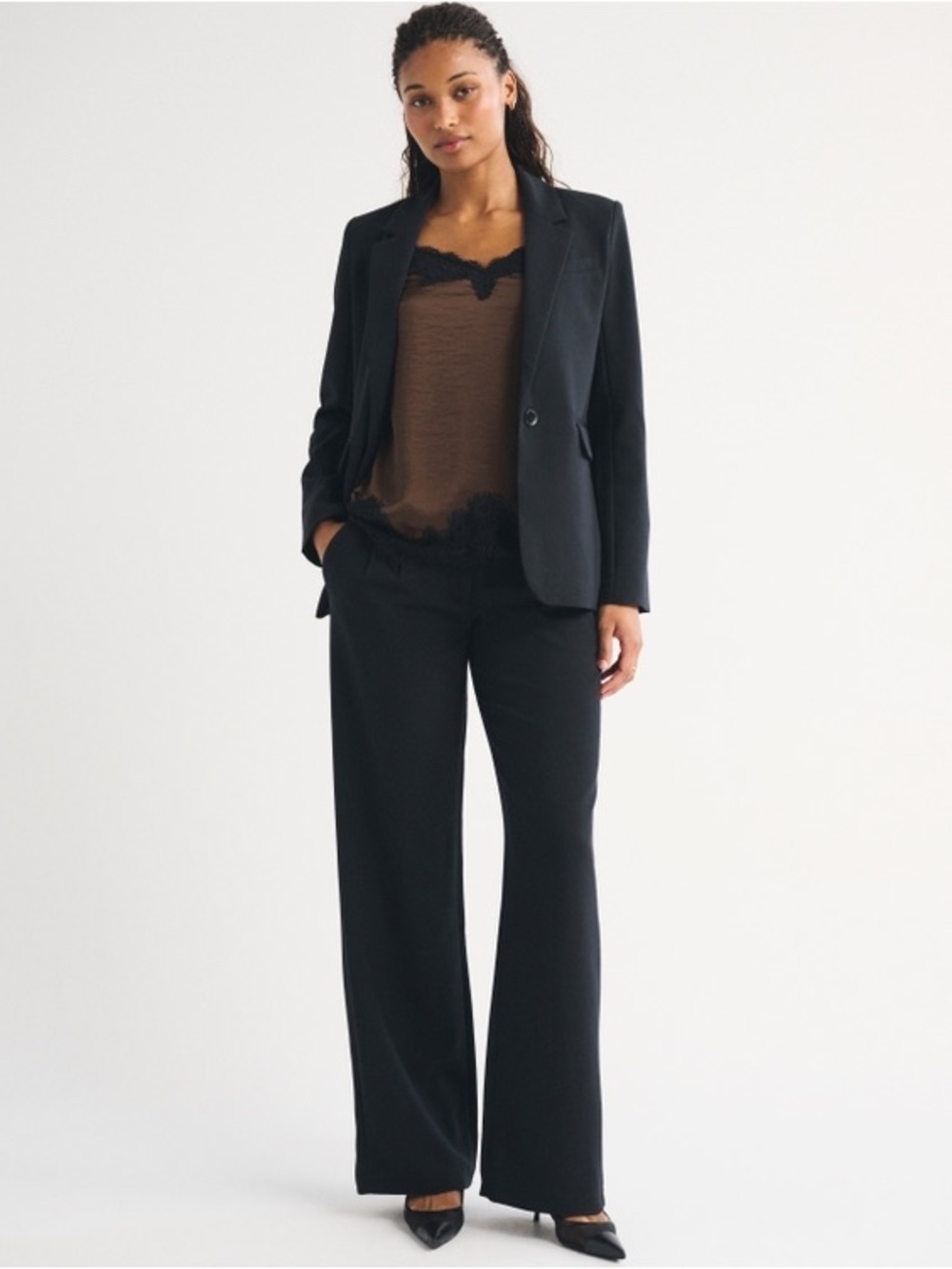Abercrombie classic suiting blazer in black size XS